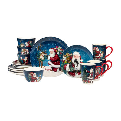 Certified International Santa'S Secret 16-pc. Earthenware Dinnerware Set