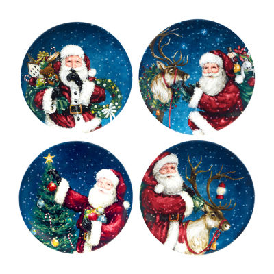 Certified International Santa'S Secret 4-pc. Earthenware Dessert Plate