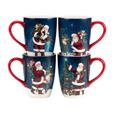 Certified International Santa'S Secret 4-pc. Coffee Mug