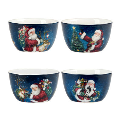 Certified International Santa'S Secret 4-pc. Earthenware Ice Cream Bowl