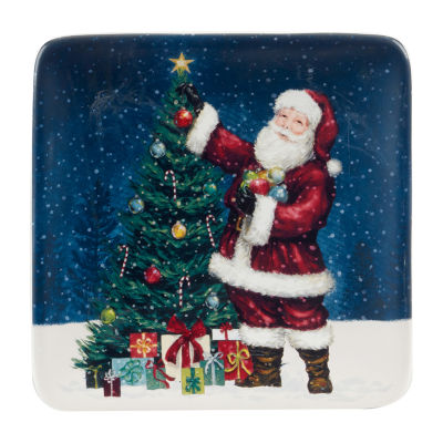 Certified International Santa'S Secret 4-pc. Earthenware Appetizer Plate