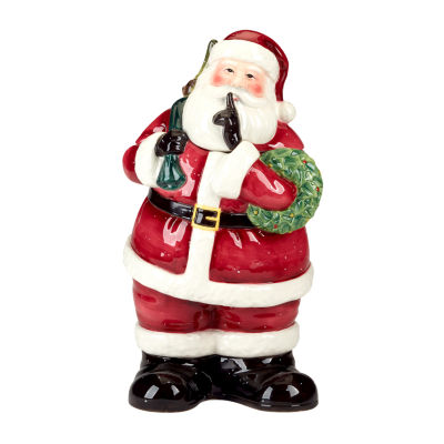 Certified International Santa'S Secret Earthenware Cookie Jar