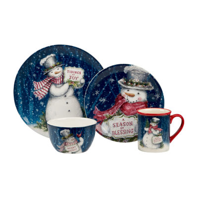 Certified International Snowman Greetings 16-pc. Earthenware Dinnerware Set