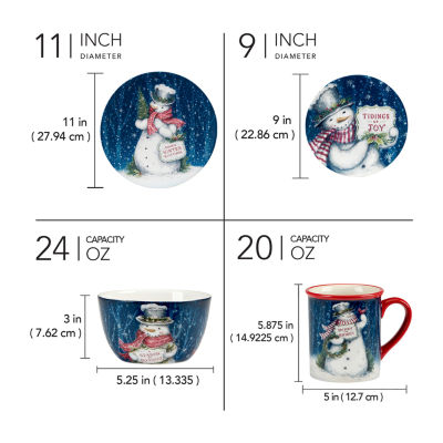 Certified International Snowman Greetings 16-pc. Earthenware Dinnerware Set