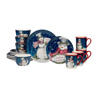 Certified International Snowman Greetings 16-pc. Earthenware Dinnerware Set