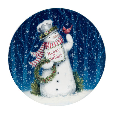 Certified International Snowman Greetings 4-pc. Dishwasher Safe Earthenware Dinner Plate