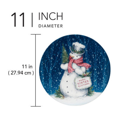 Certified International Snowman Greetings 4-pc. Dishwasher Safe Earthenware Dinner Plate