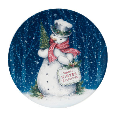 Certified International Snowman Greetings 4-pc. Dishwasher Safe Earthenware Dinner Plate