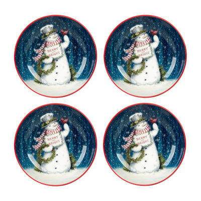 Certified International Snowman Greetings 4-pc. Earthenware Soup Bowl