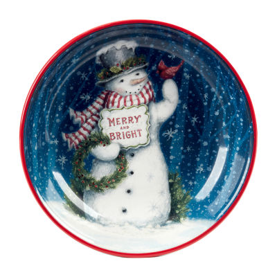 Certified International Snowman Greetings Serving Bowl