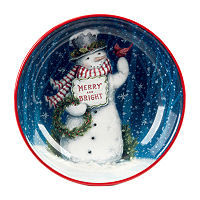 Certified International Snowman Greetings Serving Bowl, One Size, Blue