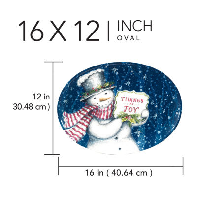 Certified International Snowman Greetings Serving Bowl