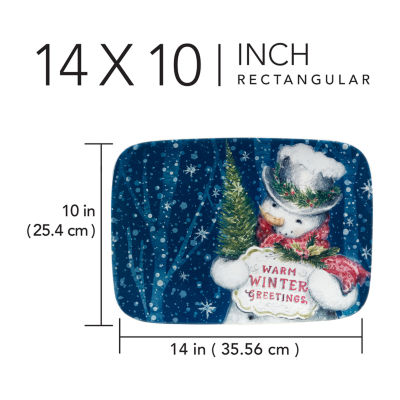 Certified International Snowman Greetings Serving Platter