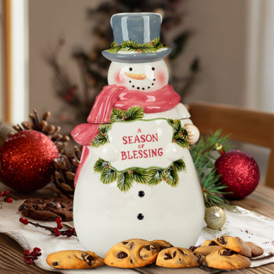 Certified International Snowman Greetings Earthenware Cookie Jar