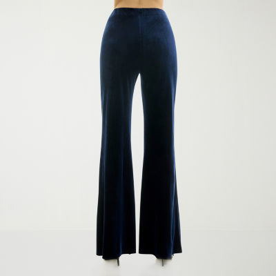 Premier Amour Velvet Womens Flare Pull-On Pants