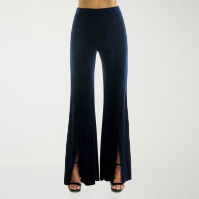 Premier Amour Velvet Womens Flare Pull-On Pants