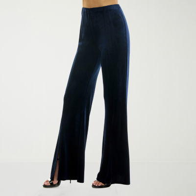 Premier Amour Velvet Womens Flare Pull-On Pants