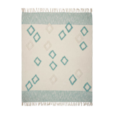 LR Home Hudson Diamond Washable Throw