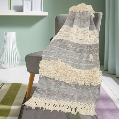 LR Home Miles Stripe Washable Throw
