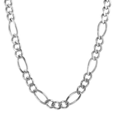 Mens Stainless Steel 11mm Figaro Chain