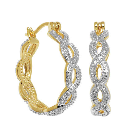 Sparkle Allure Diamond Accent 18K Gold Over Brass Hoop Earrings, One Size
