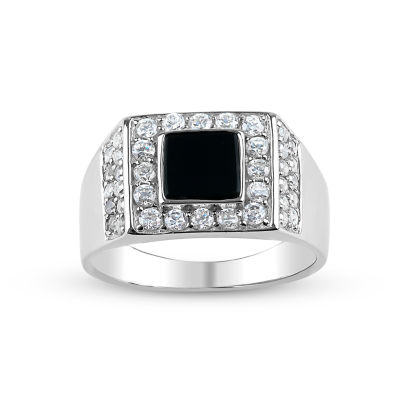 Mens Genuine Black Onyx Sterling Silver Fashion Ring - JCPenney