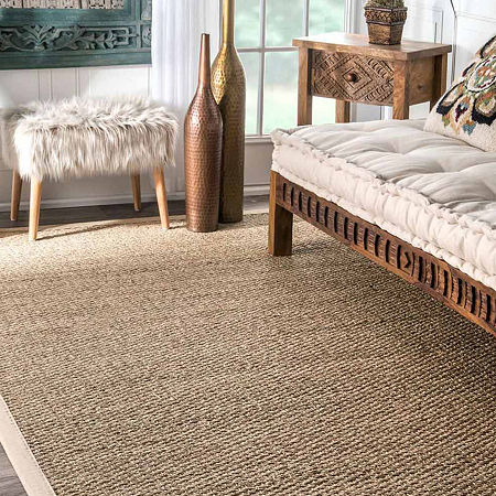 NuLoom Elijah Seagrass With Border Rug, One Size, Beige