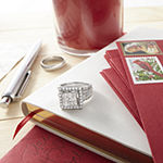 Womens 2 CT. T.W. Genuine Diamond 10K White Gold Side Stone Halo Engagement Ring