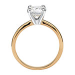 Womens 1 7/8 CT. T.W. White Cubic Zirconia 18K Gold Over Brass Engagement Ring