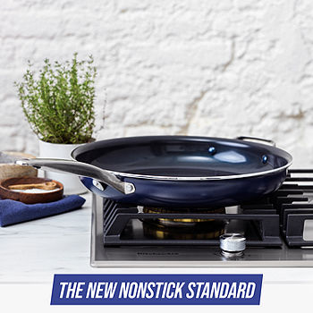 Blue Diamond Ceramic Nonstick 14 inch Open Frying Pan with Helper Handle