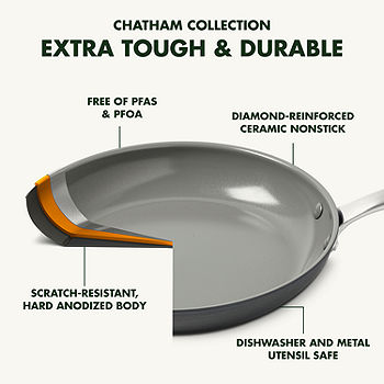GreenPan Lima Hard Anodized Healthy Ceramic Nonstick 8 Frying Pan Skillet,  PFAS-Free, Oven Safe, Gray