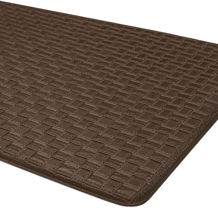 Achim Woven-Embossed Anti-Fatigue Kitchen Mat, One Size, Brown