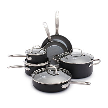 GreenPan Valencia Pro 11-pc. Aluminum Dishwasher Safe Cookware Set-JCPenney,  Color: Gray