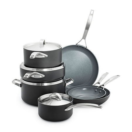 GreenPan Paris Pro Healthy Hard Anodized Ceramic Non-Stick 11-pc. Cookware Set, One Size, Gray