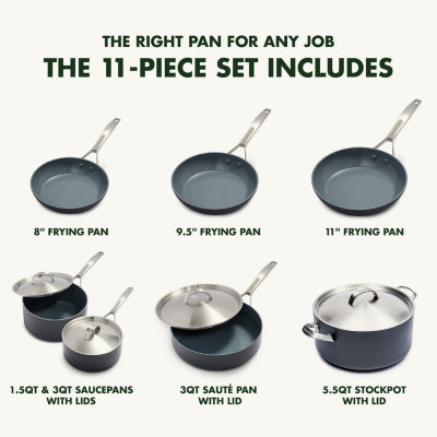 GreenPan Paris Pro Healthy Hard Anodized Ceramic Non-Stick 11-pc. Cookware Set