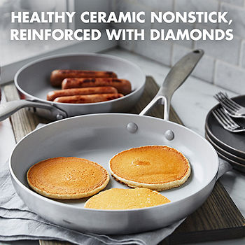 GreenPan GP5 Healthy Ceramic Nonstick Stainless Steel 2 Piece Frypan Set, 10 and 12