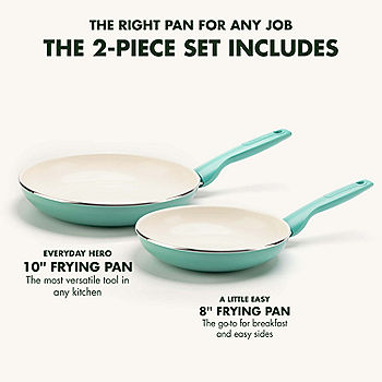 Rio Ceramic Nonstick 8 and 10 Frypan Set | Turquoise