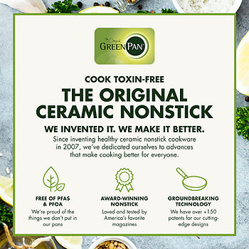 GreenPan Rio Healthy Ceramic 7, 9.5 & 11 Nonstick Frying Pan Skillet Set, Turquoise