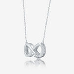 Limited Time Special! Womens Genuine Diamond Accent  Sterling Silver Infinity Pendant Necklace