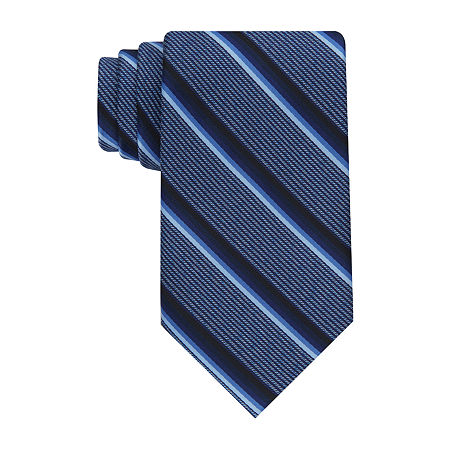 Collection By Michael Strahan Striped Tie, One Size, Blue