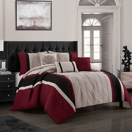 Stratford Park Logan 6-pc. Midweight Comforter Set, One Size, Red