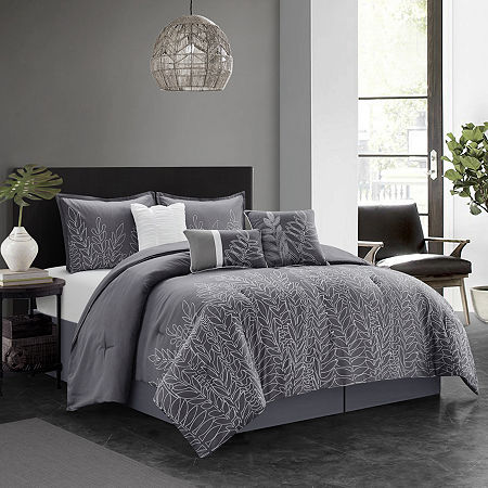 Stratford Park Carine 7pc Midweight Comforter Set, One Size, Gray