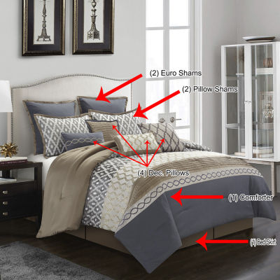 Stratford Park Kelvin 10pc Midweight Comforter Set