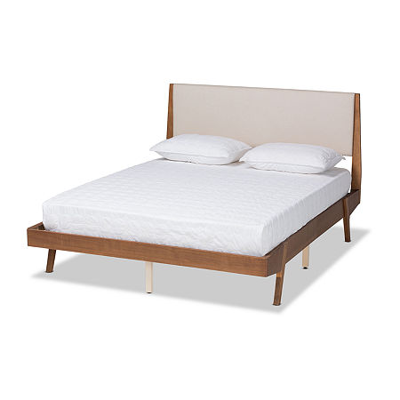 Senna Upholstered Rectangle Bed, One Size, Beige