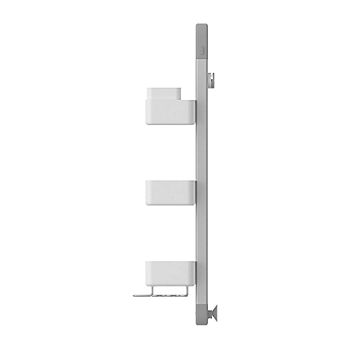 smartpeas 23.5'' x 12'' Stainless Steel 2x Hanging Shower Caddy with  Adhesive Hooks - White
