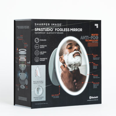 Sharper Image SpaStudio Waterproof Fogless Shower Mirror Bluetooth Speaker