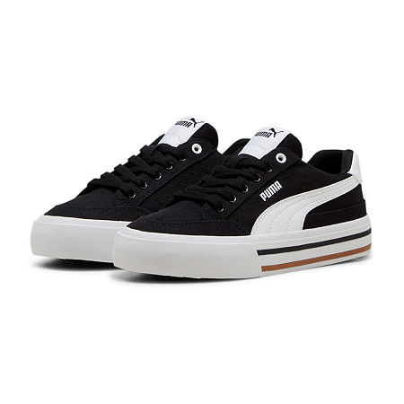 PUMA Court Classic Vulc Big Boys Sneakers, 4 Medium, Black