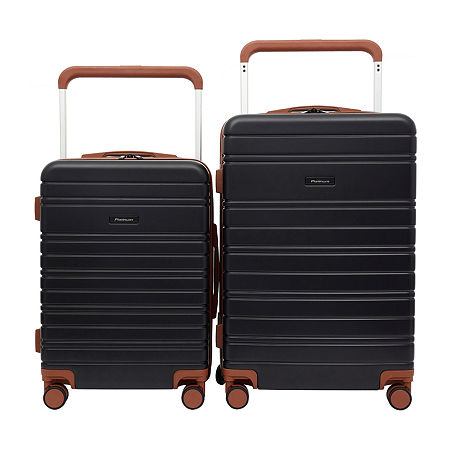 Travelers Club Atlas 2-pc. Hardside with Extra-wide Telescopic Handle Luggage Set, One Size, Black