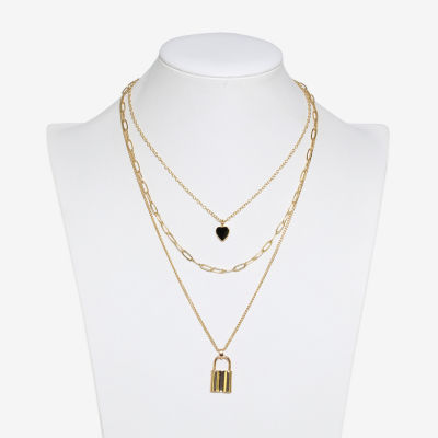 Mixit Hypoallergenic Gold Tone 27 Inch Cable Heart Strand Necklace