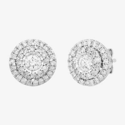 Diamond Blossom (H / I1) 1 CT. T.W. Lab Grown White 10K Gold 10.6mm Round Stud Earrings